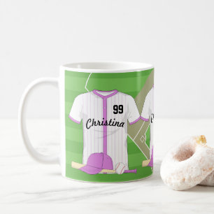 Cute Personated Baseball roze Koffiemok