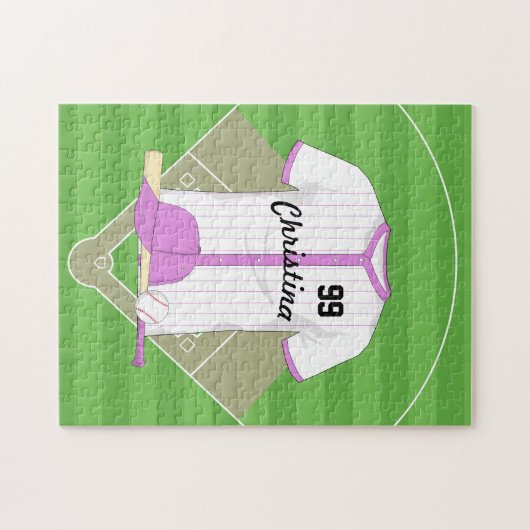 Cute Personated Baseball roze Legpuzzel (Horizontaal)