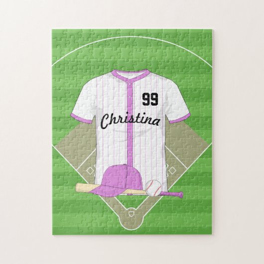 Cute Personated Baseball roze Legpuzzel (Verticaal)