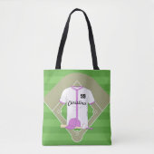 Cute Personated Baseball roze Tote Bag (Voorkant)