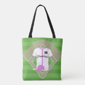 Cute Personated Baseball roze Tote Bag (Achterkant)