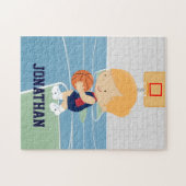 Cute Personated Basketball Player blonde marine Legpuzzel (Horizontaal)