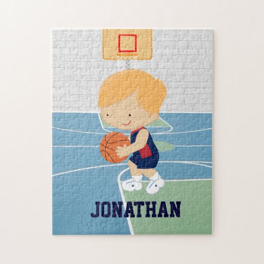 Cute Personated Basketball Player blonde marine Legpuzzel (Verticaal)