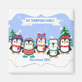 Cute Personated Five Penguin Kerstmagneet Magneet (Voorkant)