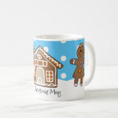 Cute Personated Gingerbrood Kerstblauw Koffiemok (Voorkant rechts)