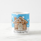 Cute Personated Gingerbrood Kerstblauw Koffiemok (Center)