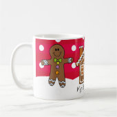 Cute Personated Gingerbrood met kerstrood Koffiemok (Links)