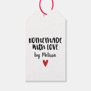 Cute Personated Homemade with Love White Cadeaulabel