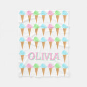 Cute Personated Ice Cream Cones Pattern Fleece Deken (Voorkant)
