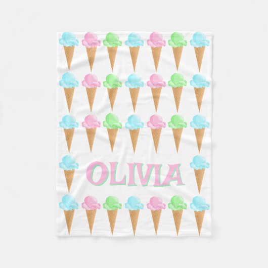 Cute Personated Ice Cream Cones Pattern Fleece Deken (Voorkant)