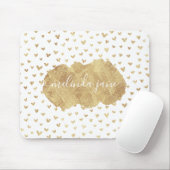 Cute Personated Name Gold Hearts Mousepad Muismat (Met muis)