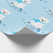 Cute Personated Name Polar Beer Baby Boy Cadeaupapier (Hoek)