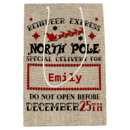 Cute Personated Official Santa Sack GIFT BAG Medium Cadeauzakje