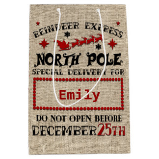 Cute Personated Official Santa Sack GIFT BAG Medium Cadeauzakje