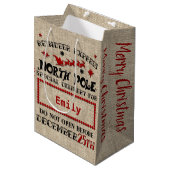 Cute Personated Official Santa Sack GIFT BAG Medium Cadeauzakje (Voorkant Gekanteld)