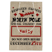 Cute Personated Official Santa Sack GIFT BAG Medium Cadeauzakje (Achterkant)