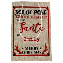 Cute Personated Official Santa Sack GIFT BAG Medium Cadeauzakje