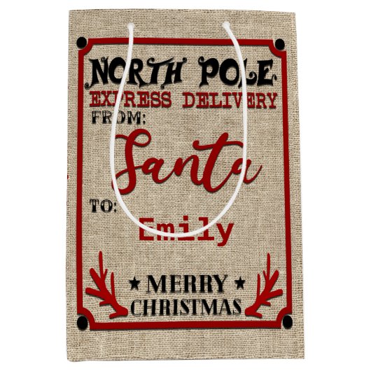 Cute Personated Official Santa Sack GIFT BAG Medium Cadeauzakje (Voorkant)