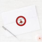 Cute Personated Red Black White Baby Ladybug Ronde Sticker (Envelop)