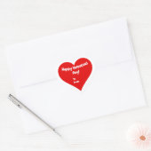 Cute Personated Valentijnsdag Red & White Hart Sticker (Envelop)