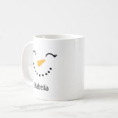 Cute Persoonlijke Happy Snowman-kerstMok Koffiemok (Voorkant links)