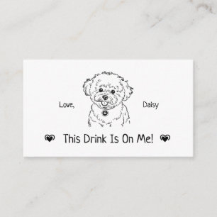 Cute Persoonlijke Hond Huwelijk Drink Ticket Informatiekaartje