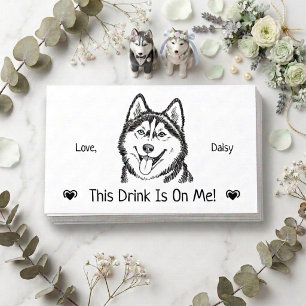 Cute Persoonlijke Hond Huwelijk Drink Ticket Informatiekaartje