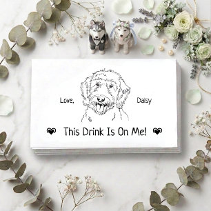 Cute Persoonlijke Hond Huwelijk Drink Ticket Informatiekaartje