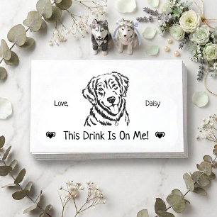 Cute Persoonlijke Hond Huwelijk Drink Ticket Informatiekaartje