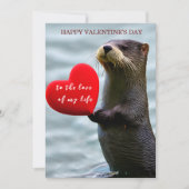 Cute Persoonlijke Liefde Otter Valentijnskaart Feestdagenkaart (Voorkant)