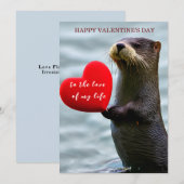 Cute Persoonlijke Liefde Otter Valentijnskaart Feestdagenkaart (Voorkant / Achterkant)