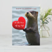 Cute Persoonlijke Liefde Otter Valentijnskaart Feestdagenkaart (Staand voorkant)