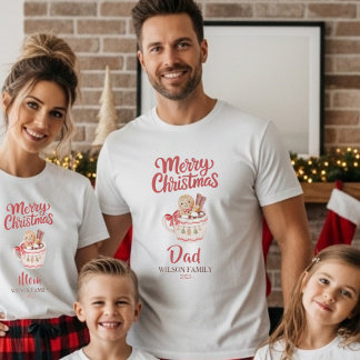 Cute Persoonlijke “Prettig Kerstfeest” Familie T-S T-shirt