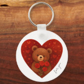 Cute Persoonlijke Sleutelhanger met Teddbeer Aande (Voorkant)