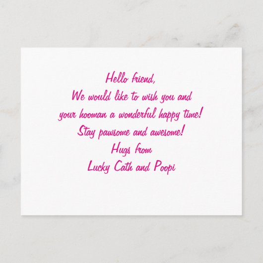 Cute Perzonalized Proud Plushie Hooman Briefkaart (Achterkant)