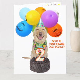 Cute Pet 2 jaar Birthday Card Kaart