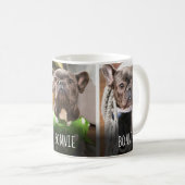 Cute Pet 3 Foto Collage Modern Naam Koffiemok (Voorkant rechts)