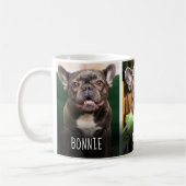 Cute Pet 3 Foto Collage Modern Naam Koffiemok (Links)