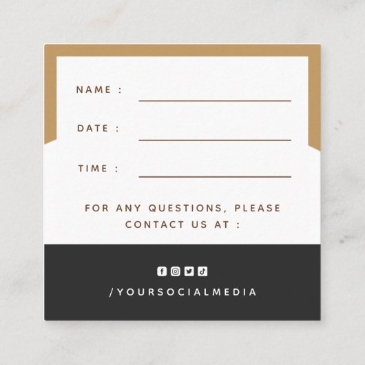 Cute Pet Appointment Reminder Salon & Spa Modern Vierkante Visitekaartje (Achterkant)