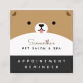 Cute Pet Appointment Reminder Salon & Spa Modern Vierkante Visitekaartje (Voorkant)