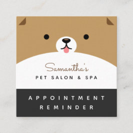 Cute Pet Appointment Reminder Salon & Spa Modern Vierkante Visitekaartje