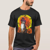 Cute Pet Australian Shepherd Dog Witch Pet Halowe T-shirt (Voorkant)