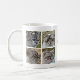 Cute Pet Cat Custom 8 Photo Collage Coffee Mug Koffiemok