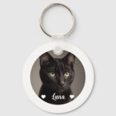 Cute Pet Cat Photo Quote Sleutelhanger (Voorkant)