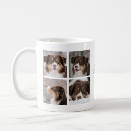 Cute Pet Dog Custom 8 Photo Collage Koffiemok