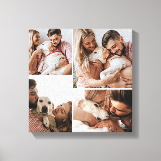 Cute Pet Dog Family Photo Collage Canvas Afdruk (Voorkant)