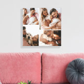 Cute Pet Dog Family Photo Collage Canvas Afdruk (Insitu (Woonkamer))