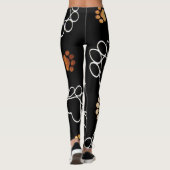 Cute Pet Dog Foot Prints Leggings (Achterkant)