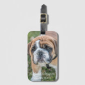 Cute Pet Dog Foto gepersonaliseerd Bagagelabel (Voorkant (verticaal))