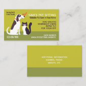 Cute Pet Dog, Kitty Cat en Bird | Dierlijke dienst Visitekaartje (Voorkant / Achterkant)